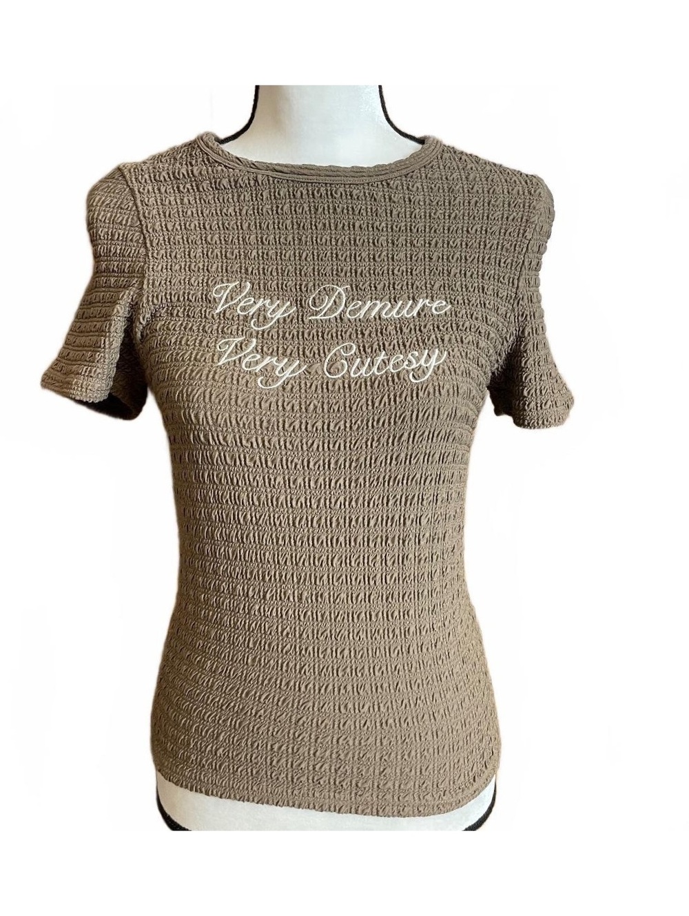 Urban Nation brown popcorn textured top small